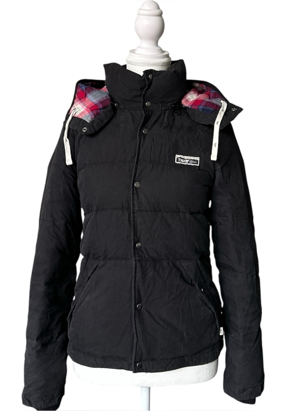 Y2K Coquette “TNA” Basic Black Zip-up Puffer Style Jacket